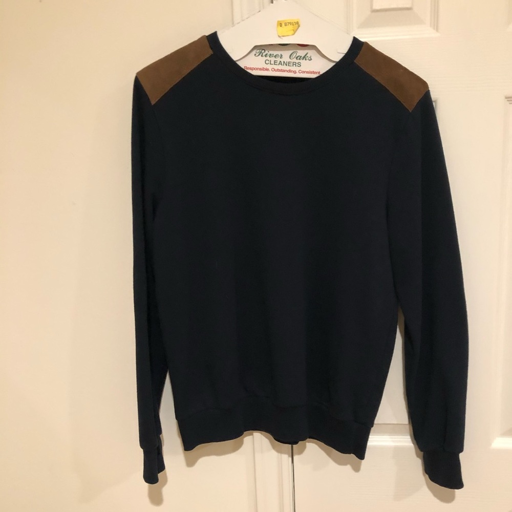 Sweater with suede patches